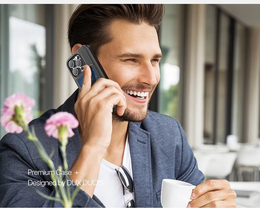 Premium Apple iPhone Case, MagSafe Compatible, Camera Lens and Screen Protection, Ultra Thin, Shockproof, Magnetic, Full All Around Protection, 3-in-1 Business Card Cover