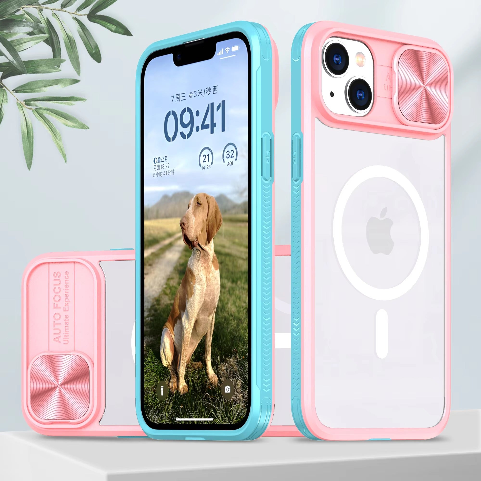 Premium Apple iPhone Case MagSafe Compatible, Camera Lens & Screen Protection, Cover with Slide Lens & Clear Acrylic Back