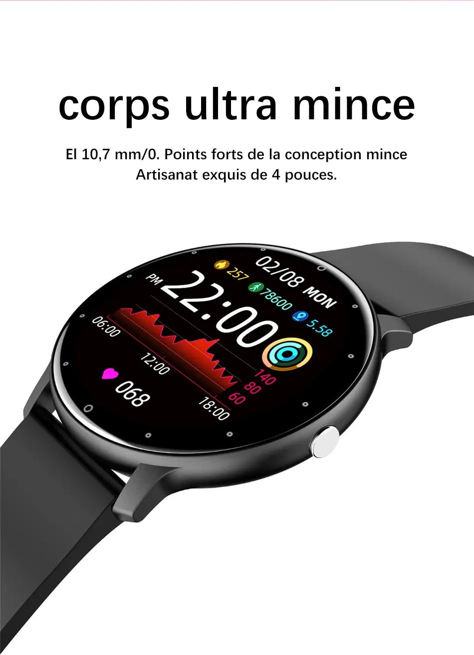 Premium Smartwatch for iPhone – Full Touchscreen Fitness Tracker with Bluetooth, Heart Rate Monitor, IP67 Waterproof