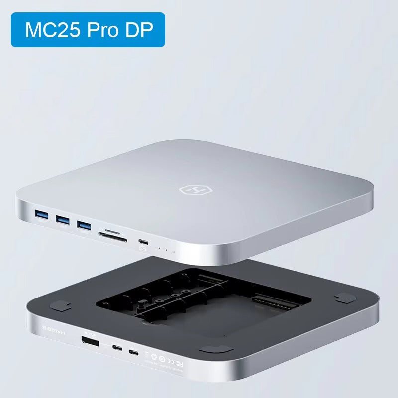 Premium USB-C Hub with SSD Enclosure – Type-C Docking Station for 2.5" SATA, M.2 NVMe Drives, 4K DisplayPort, USB 3.0 Ports, Compatible with Mac Mini & Laptops