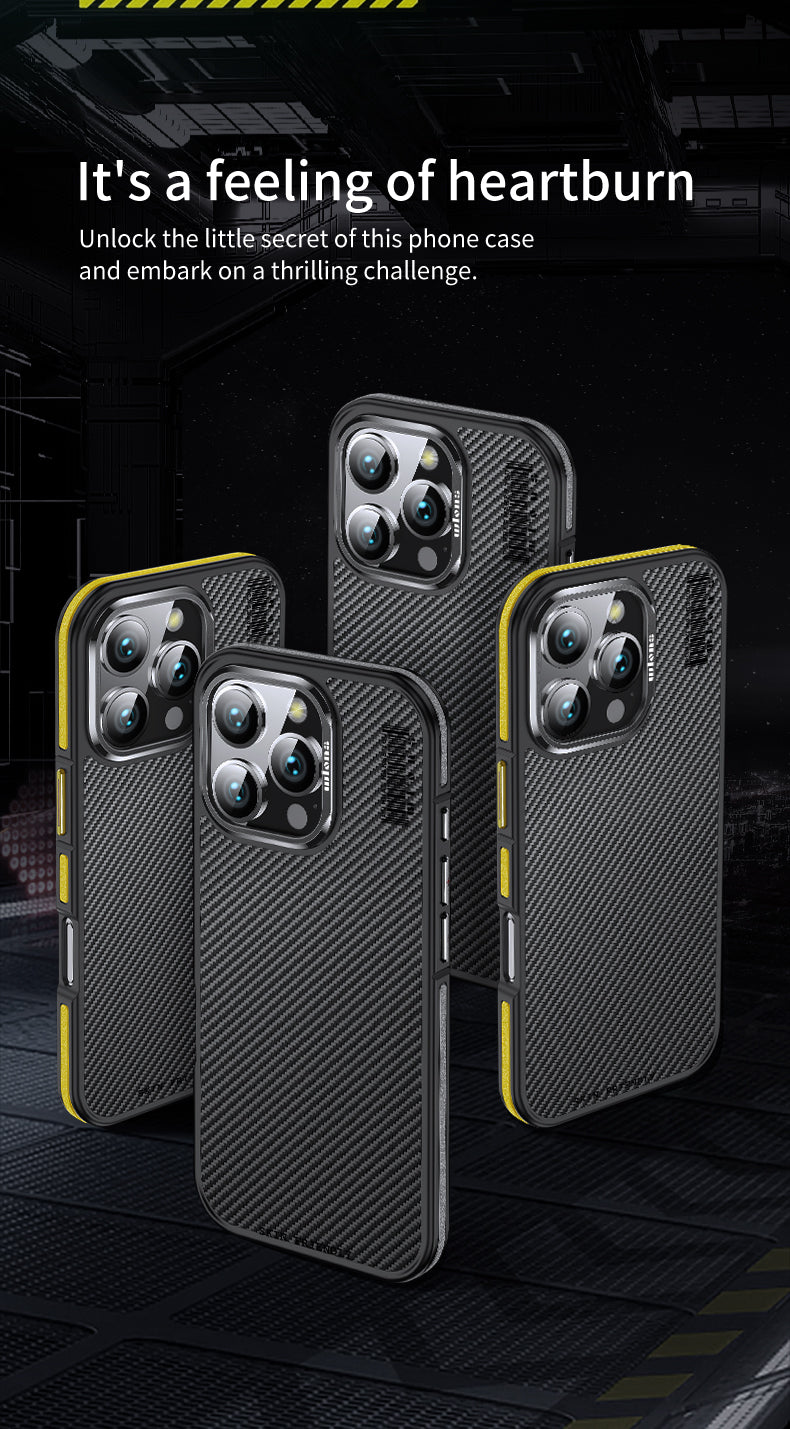 Premium 100% Aramid Fiber Kevlar iPhone Case – 600D Lightweight Compatible Ultra-Thin Protective Cover for iPhone Models