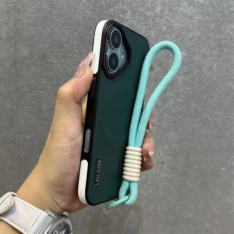 Luxury Apple iPhone Case, MagSafe Compatible, Camera Lens & Screen Protection, Ultra Thin, Shockproof, Magnetic Full All Around Cover – Wireless Charging Lanyard Bumper Case