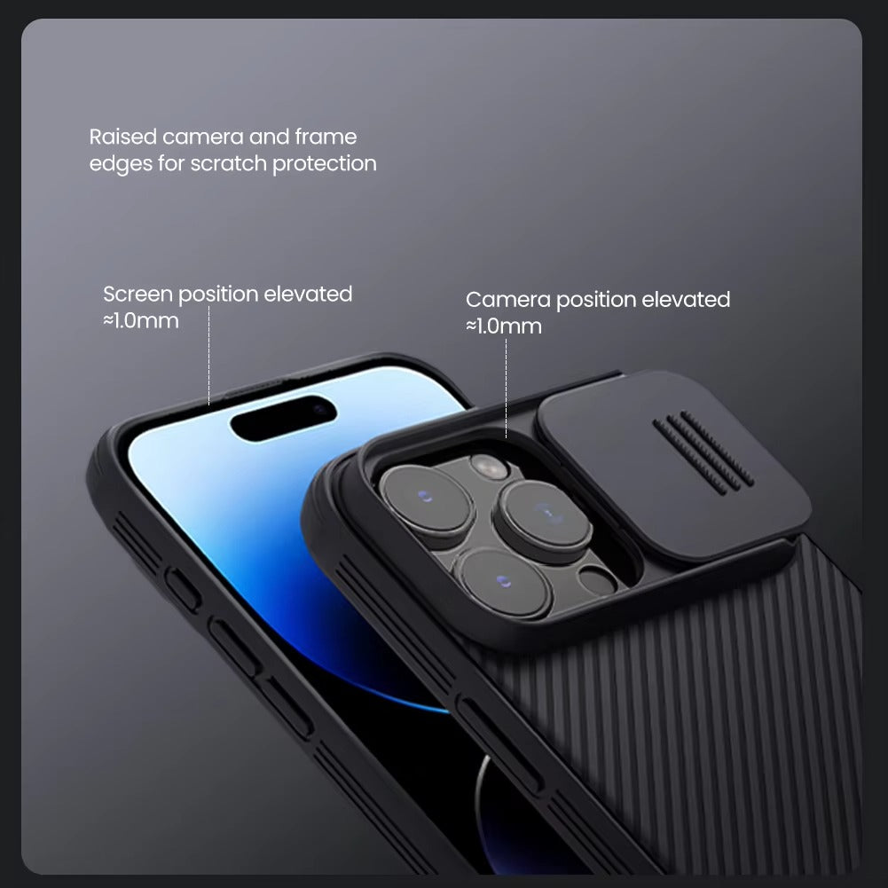 High Quality iPhone Case, MagSafe Compatible, Ultra Thin Magnetic Cover with Screen Guard Slide Camera Lens Protector Panel