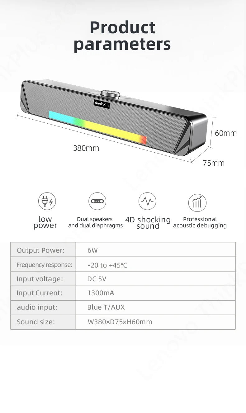 Luxury Bluetooth Speaker with RGB Lights for iPhone & Mac – Dual Stereo Subwoofer with Surround Sound, Loud Wireless Audio