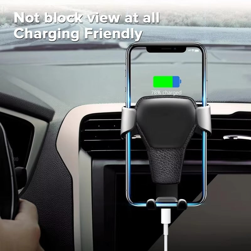 Luxury Gravity Car Phone Holder for iPhone – Air Vent Clip Mount, Hands-Free Mobile Stand, Secure GPS Navigation Support