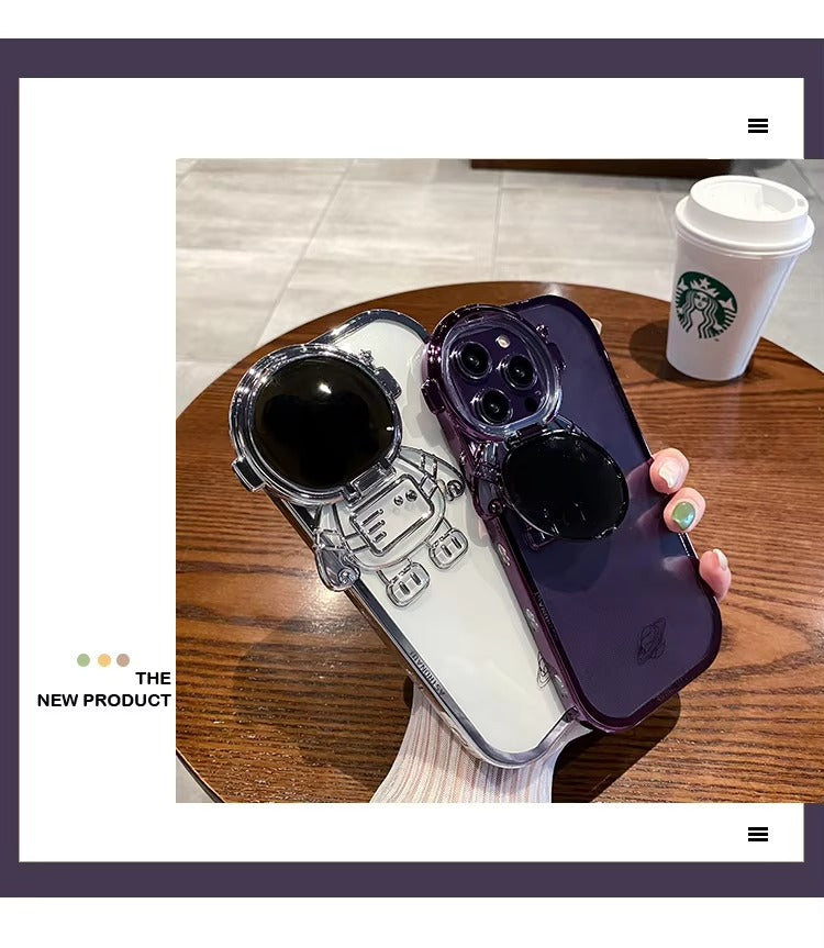 Premium Apple iPhone Case, MagSafe Compatible, Camera Lens and Screen Protection, Ultra Thin, Shockproof, Magnetic, Full All Around Protection, Astronaut Stand Clear Cover