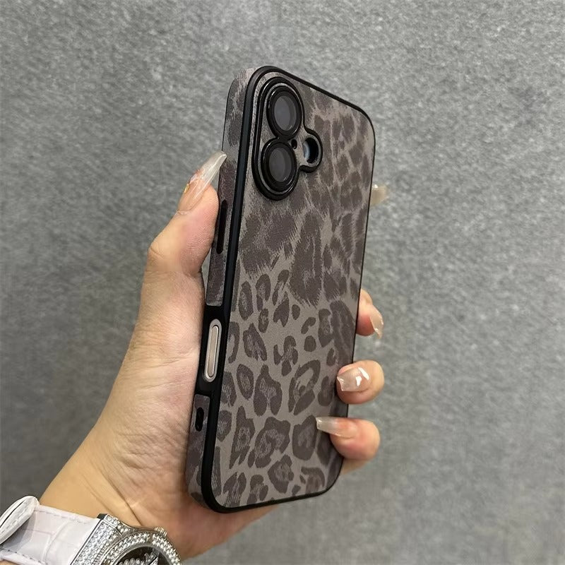 Luxury Apple iPhone Case MagSafe Compatible, Camera Lens & Screen Protection, Ultra Thin Shockproof Magnetic Full All Around Protection Cover with Wrist Strap & Leopard Design