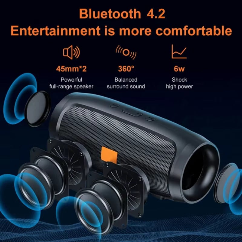 High Quality Portable Bluetooth Speaker for iPhone – Dual Stereo Subwoofer with FM Radio, TF/USB Playback, Loud Outdoor
