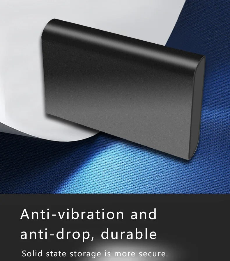 High-Speed External SSD 1TB 2TB – Portable USB 3.1 Solid State Drive, Ultra Slim, Shockproof, Waterproof, Type-C & USB Compatible for Mac/Windows PCs