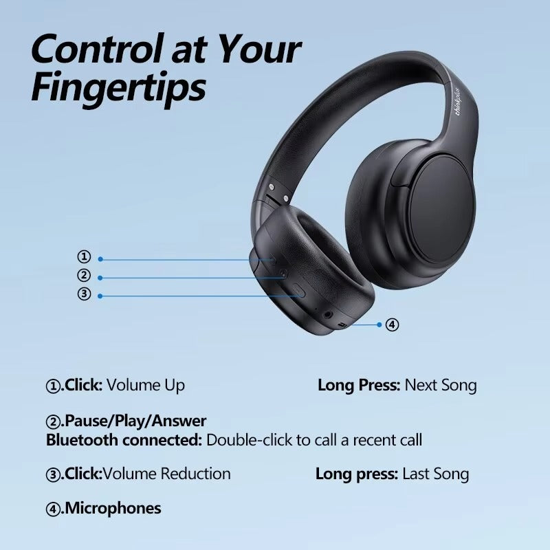 High Quality Wireless Gaming Headphones for iPhone – Bluetooth 5.3 Dual Mode Headset with Mic, Foldable Over-Ear Design