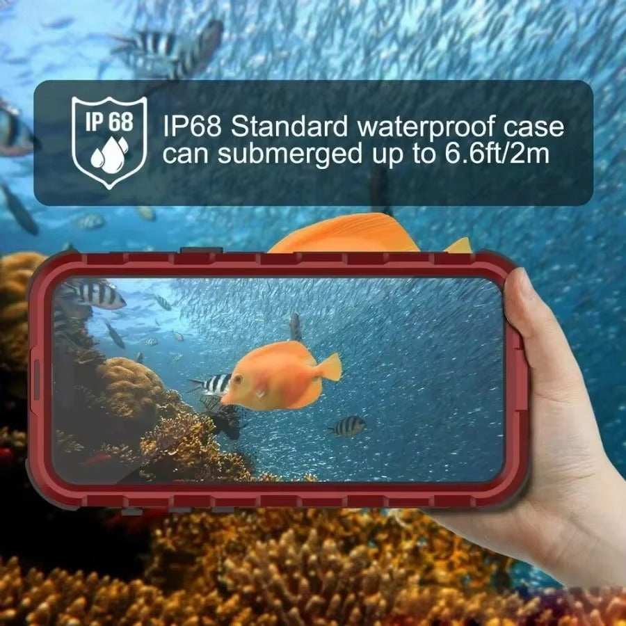 Robust Apple iPhone Case MagSafe Compatible, Camera Lens & Screen Protection, Ultra Thin Shockproof Magnetic Full All Around Protection Cover with IP68 Metal Military Design