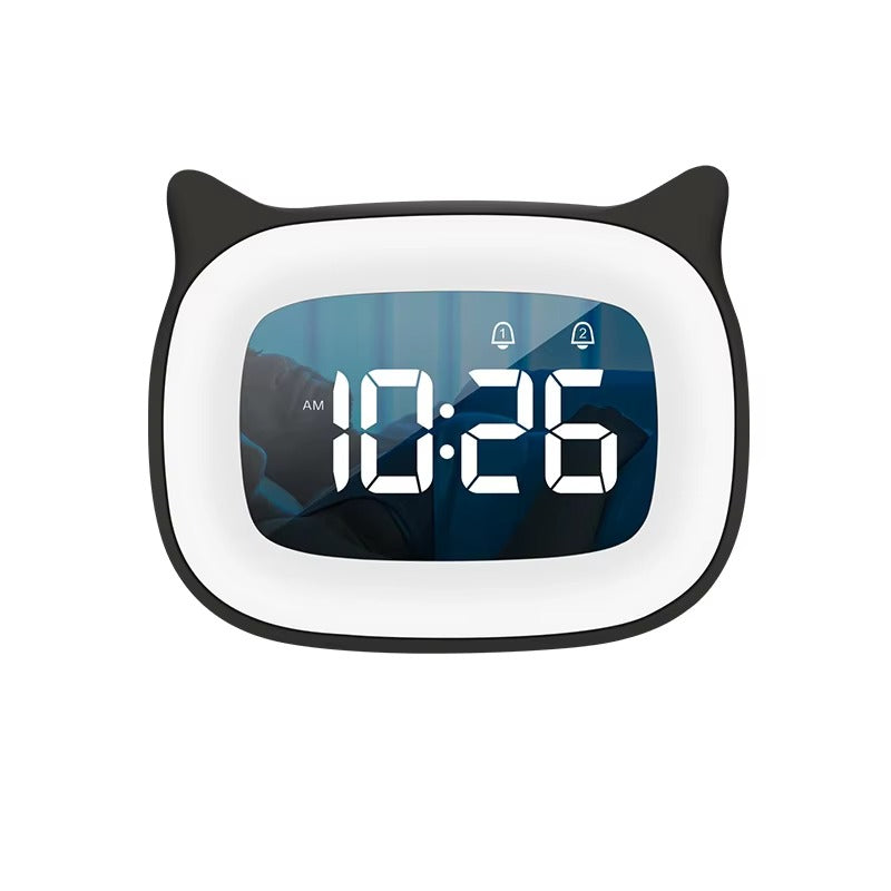 Premium Rechargeable LED Alarm Clock for iPhone Users – Touch Control Night Light, Always-On Display, 12/24H Music Desk Clock