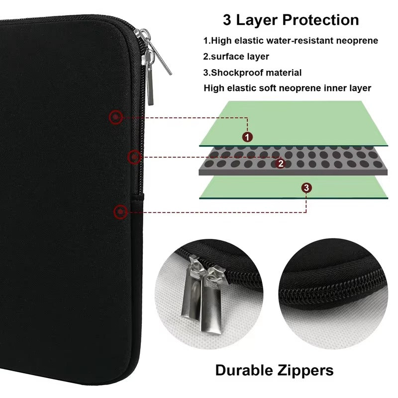 Premium Soft Laptop Bag for Notebook, MacBook Air, Pro, Retina – Protective Sleeve Case for 11, 12, 13, 14, 15, 15.6 Inch Computers, Slim and Lightweight