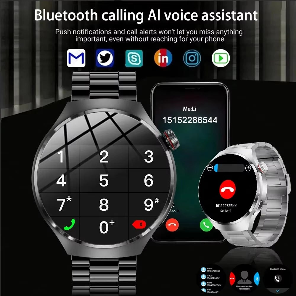 NFC GPS Smartwatch for Men – 1.6" AMOLED Display, Bluetooth Calling, Health & Fitness Tracker, Sleep Monitor, IP68 Waterproof, Long Battery Life, Voice Assistant