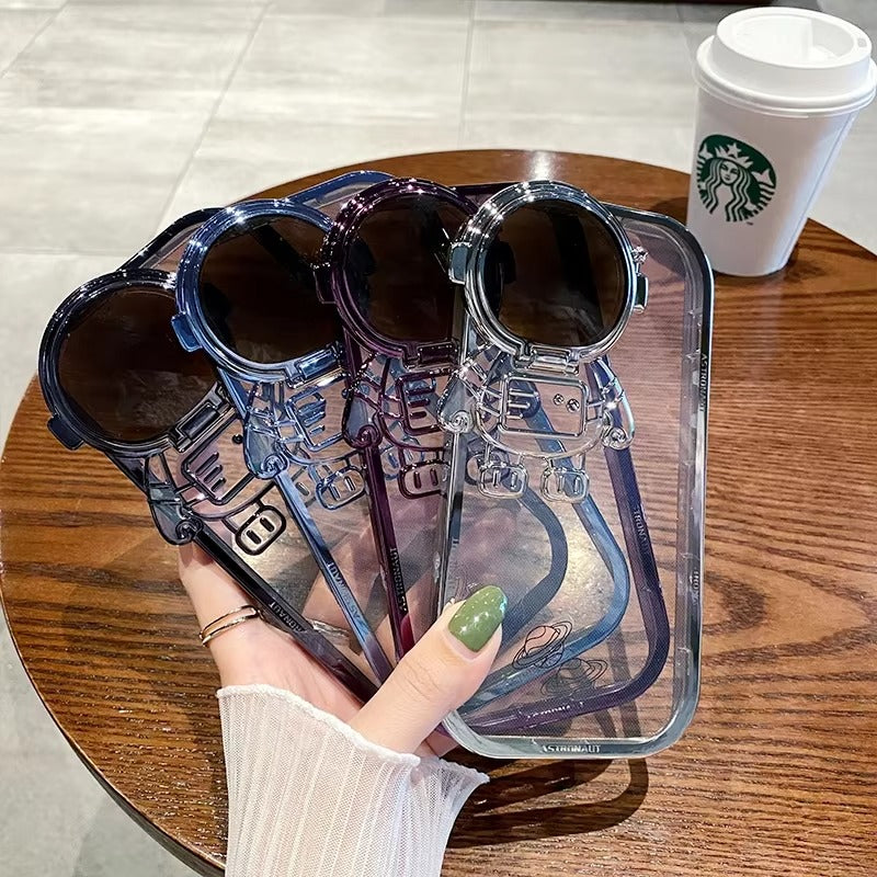 Premium Apple iPhone Case, MagSafe Compatible, Camera Lens and Screen Protection, Ultra Thin, Shockproof, Magnetic, Full All Around Protection, Astronaut Stand Clear Cover