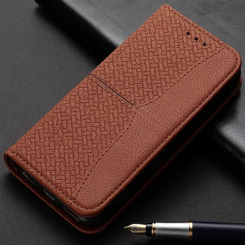 Luxury Apple iPhone Case, MagSafe Compatible, Camera Lens and Screen Protection, Ultra Thin, Shockproof, Magnetic, Full All Around Protection, Classic Leather Flip Cover