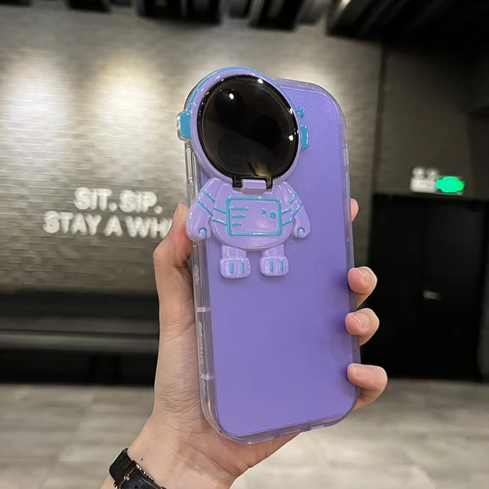 Premium Apple iPhone Case, MagSafe Compatible, Camera Lens and Screen Protection, Ultra Thin, Shockproof, Magnetic, Full All Around Protection, Astronaut Stand Clear Cover