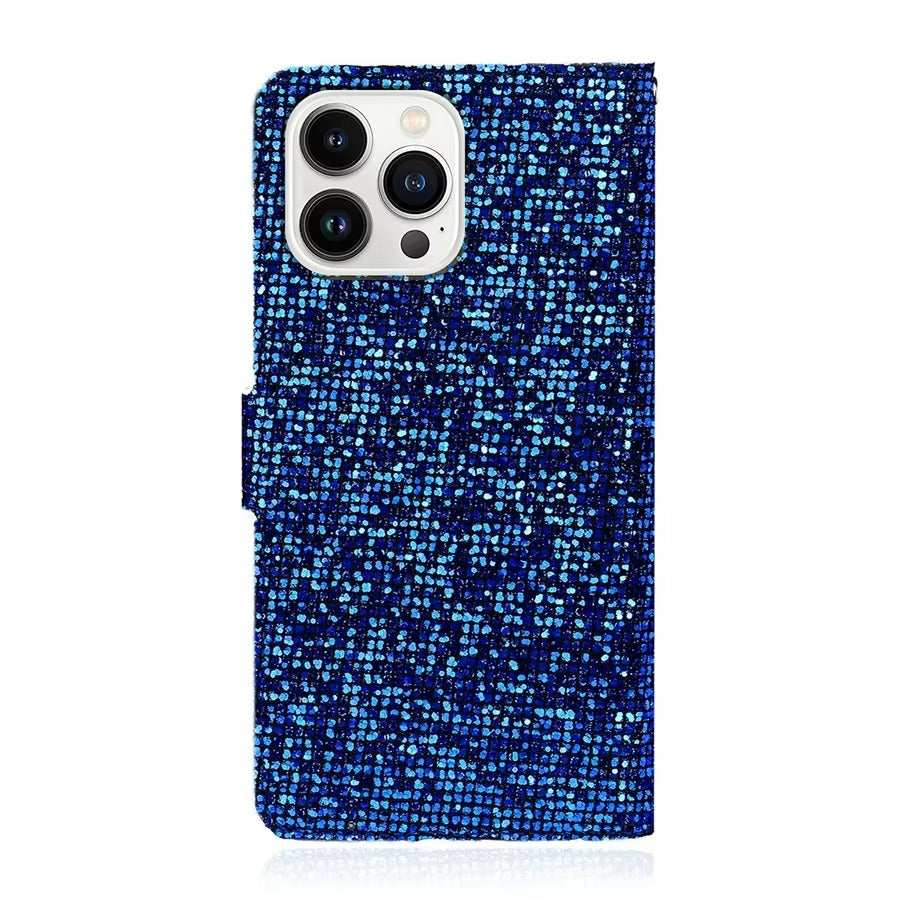 Luxury Apple iPhone Case, MagSafe Compatible, Camera Lens and Screen Protection, Ultra Thin, Shockproof, Magnetic, Full All Around Protection, Glitter Wallet Strap Cover