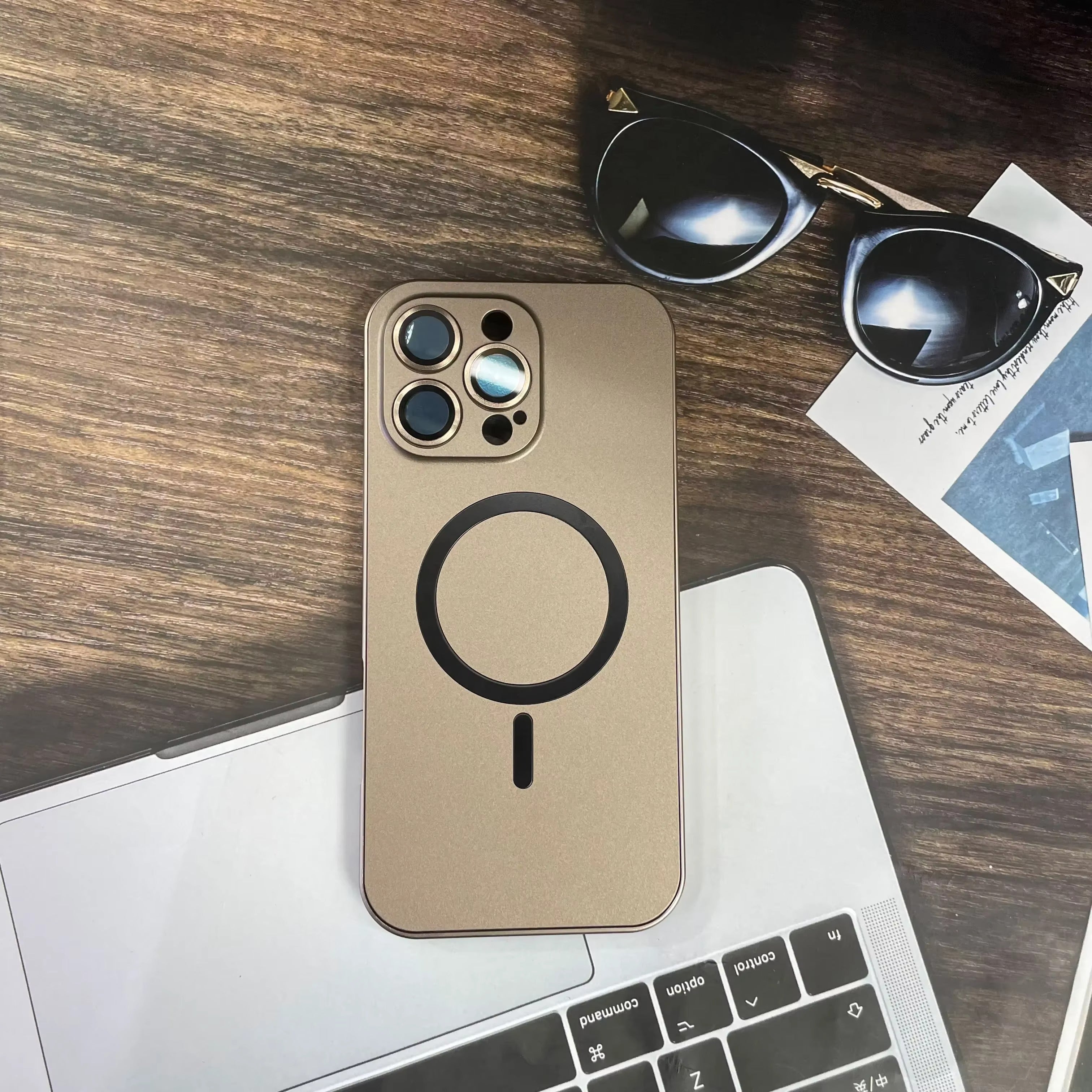 Premium Apple iPhone Case, MagSafe Compatible, Camera Lens & Screen Protection, Ultra Thin, Shockproof, Magnetic Full All Around Cover – Aluminum Metal Frame Case with Hard PC Back for Stylish Impact Protection