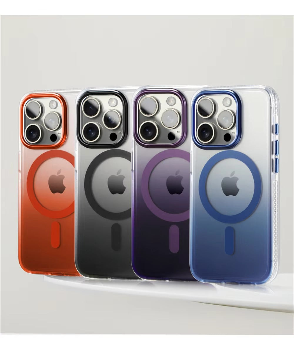 High Quality Apple iPhone Case MagSafe Compatible, Camera Lens & Screen Protection, Ultra Thin Shockproof Magnetic Full All Around Protection Cover with Gradient Bumper & Clear Shell