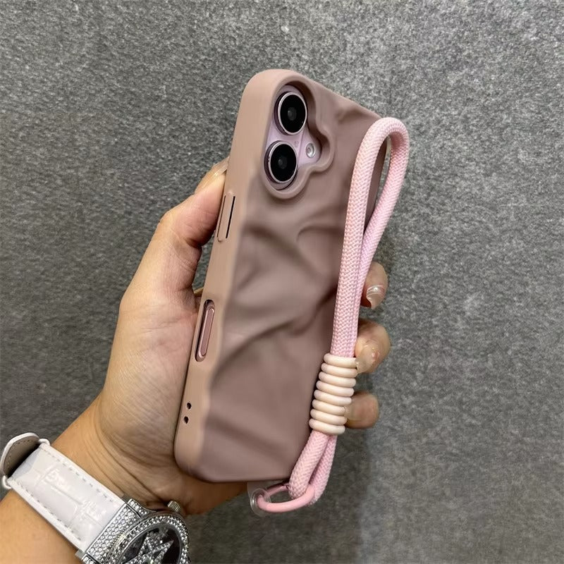 Premium Apple iPhone Case, MagSafe Compatible, Camera Lens & Screen Protection, Ultra Thin, Shockproof, Magnetic Full All Around Cover – Matte Wrinkle Silicone Case with Soft Back & Wrist Strap