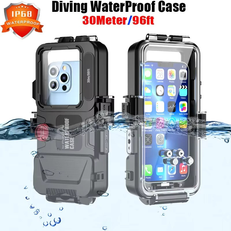 High Quality Apple iPhone Case MagSafe Compatible, Camera Lens & Screen Protection, Cover with IP68 Diving Armor Stand