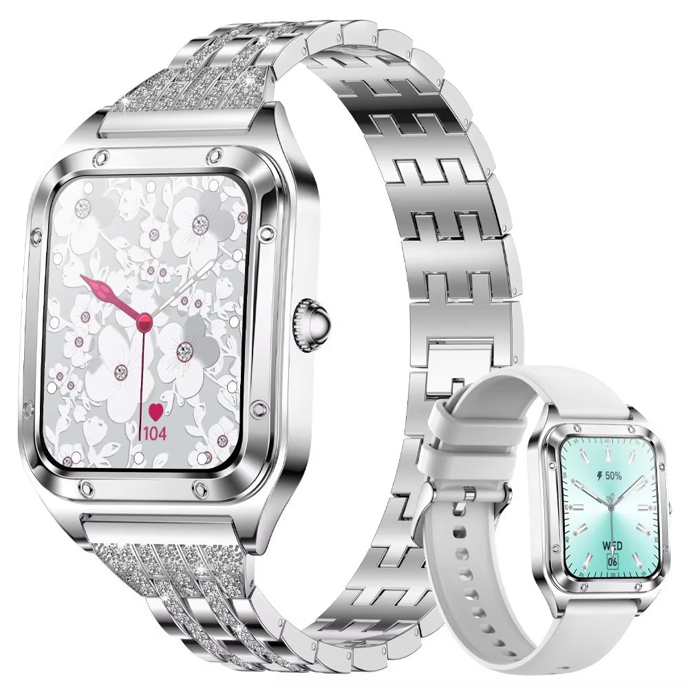 Luxury Women’s Smartwatch for iPhone – Bluetooth Call Fitness Tracker with Blood Pressure Monitor, Waterproof Sport Mode