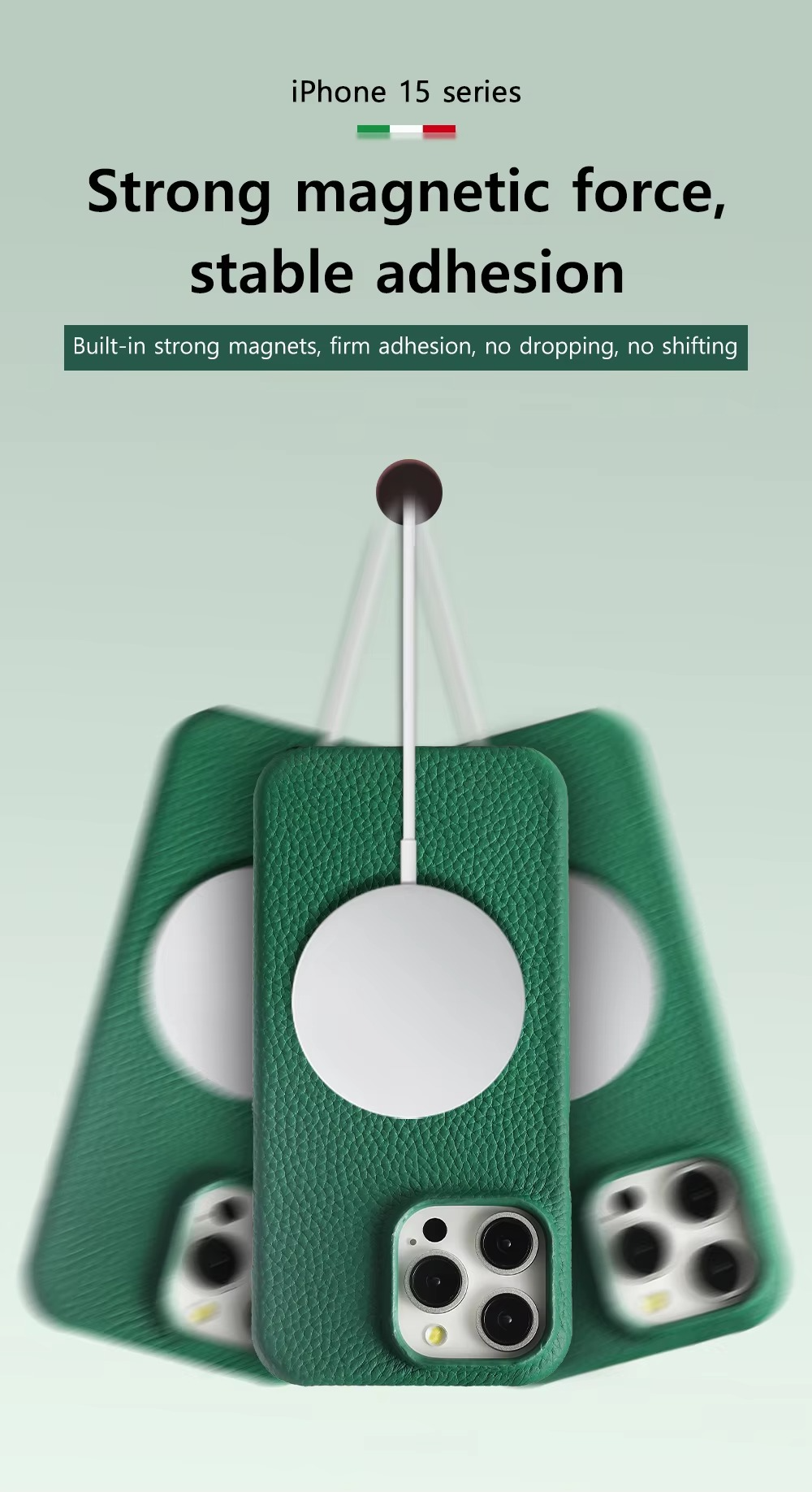 Luxury Natural Cowhide Leather MagSafe iPhone Case – Lychee Texture, Durable & Stylish Phone Back Cover | Case for iPhone