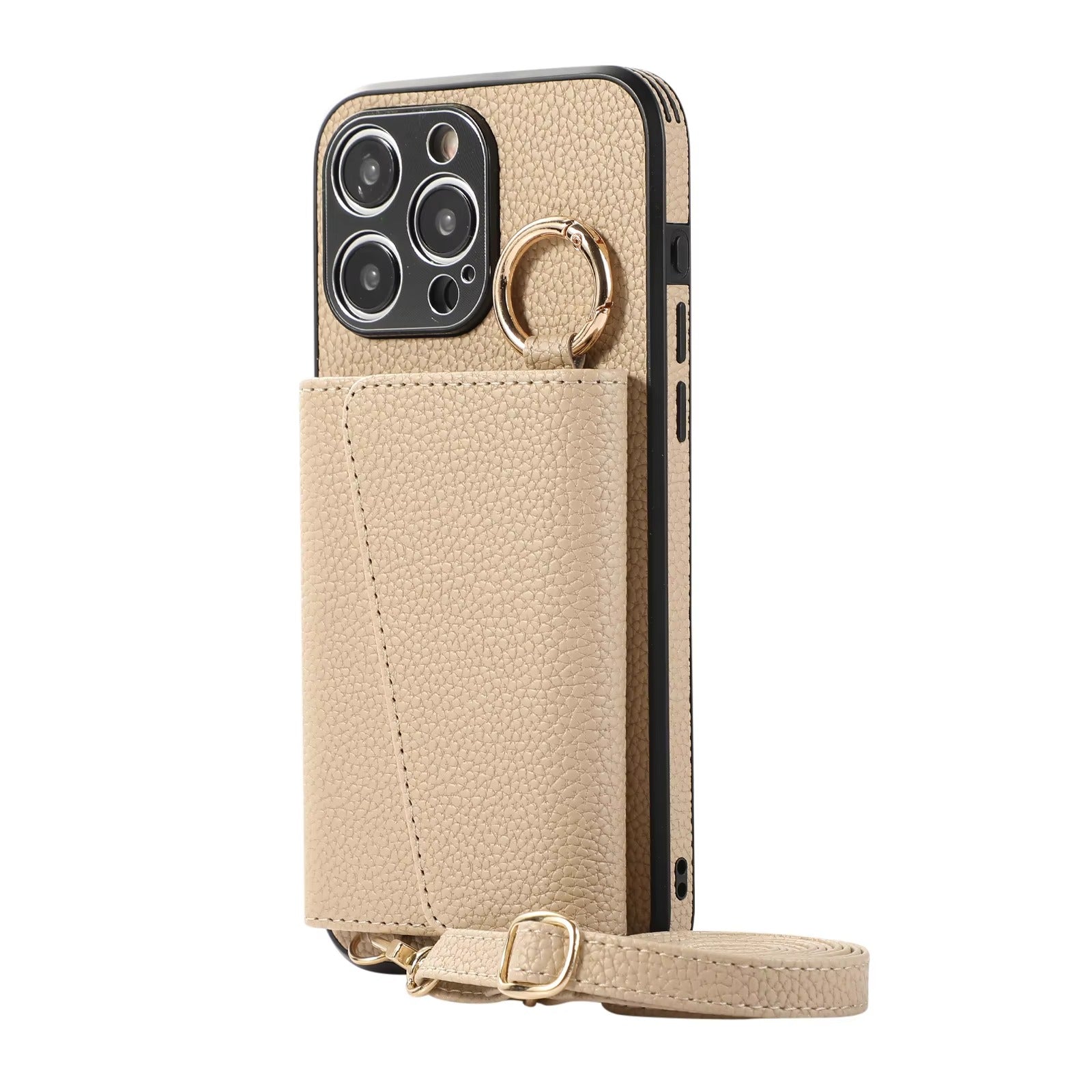 High-End Apple iPhone Case, MagSafe Compatible, Camera Lens & Screen Protection, Ultra Thin, Shockproof, Magnetic Full All Around Cover – Crossbody Leather Wallet Case with Finger Ring Buckle & Card Slots