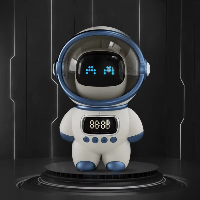 Premium Bluetooth Speaker with Smart Alarm Clock for iPhone – Astronaut Design with FM Radio, Custom Night Light