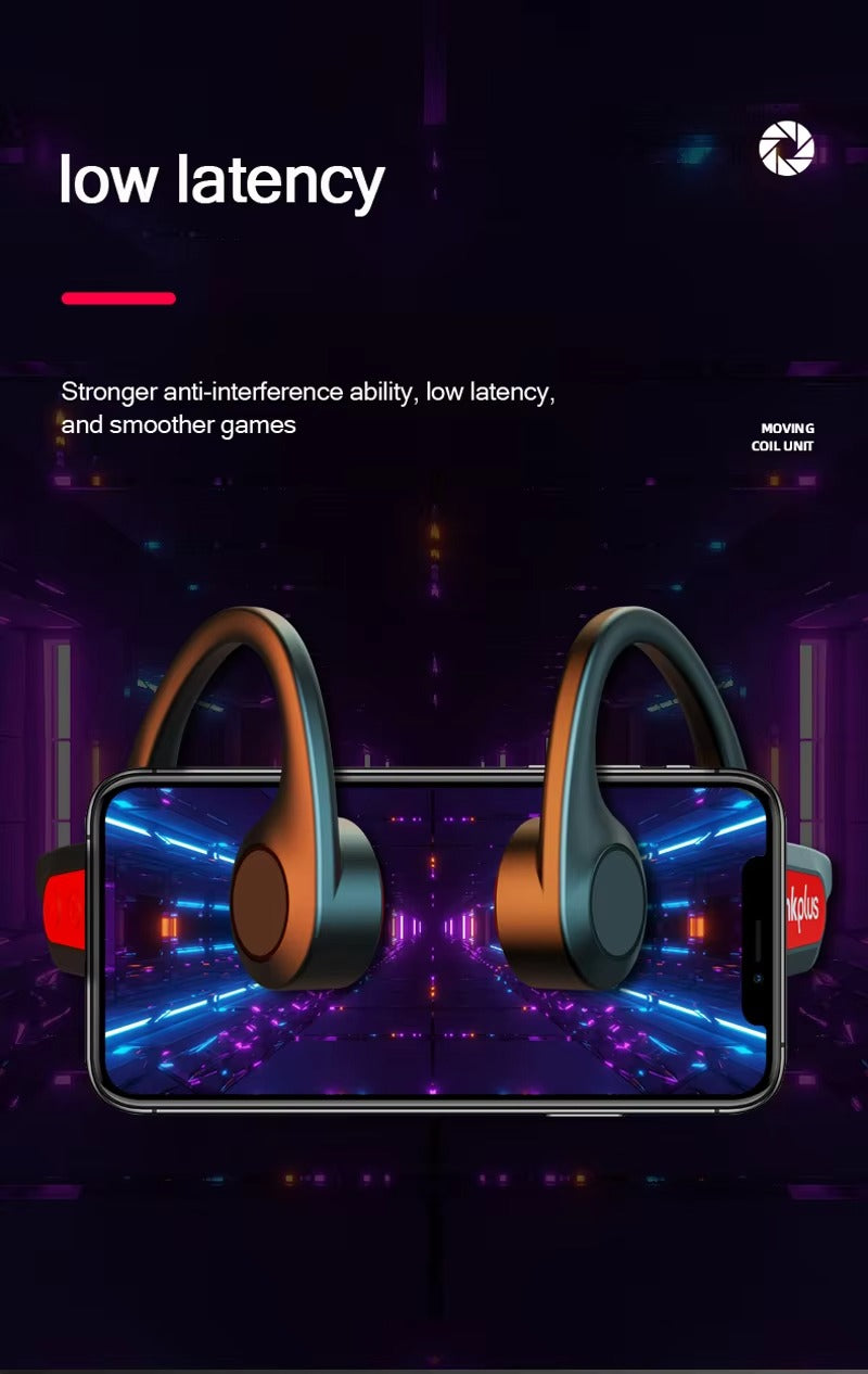 Premium Bone Conduction Wireless Headphones – Open-Ear Bluetooth Sport Headset with TWS Technology, and iPhone Use