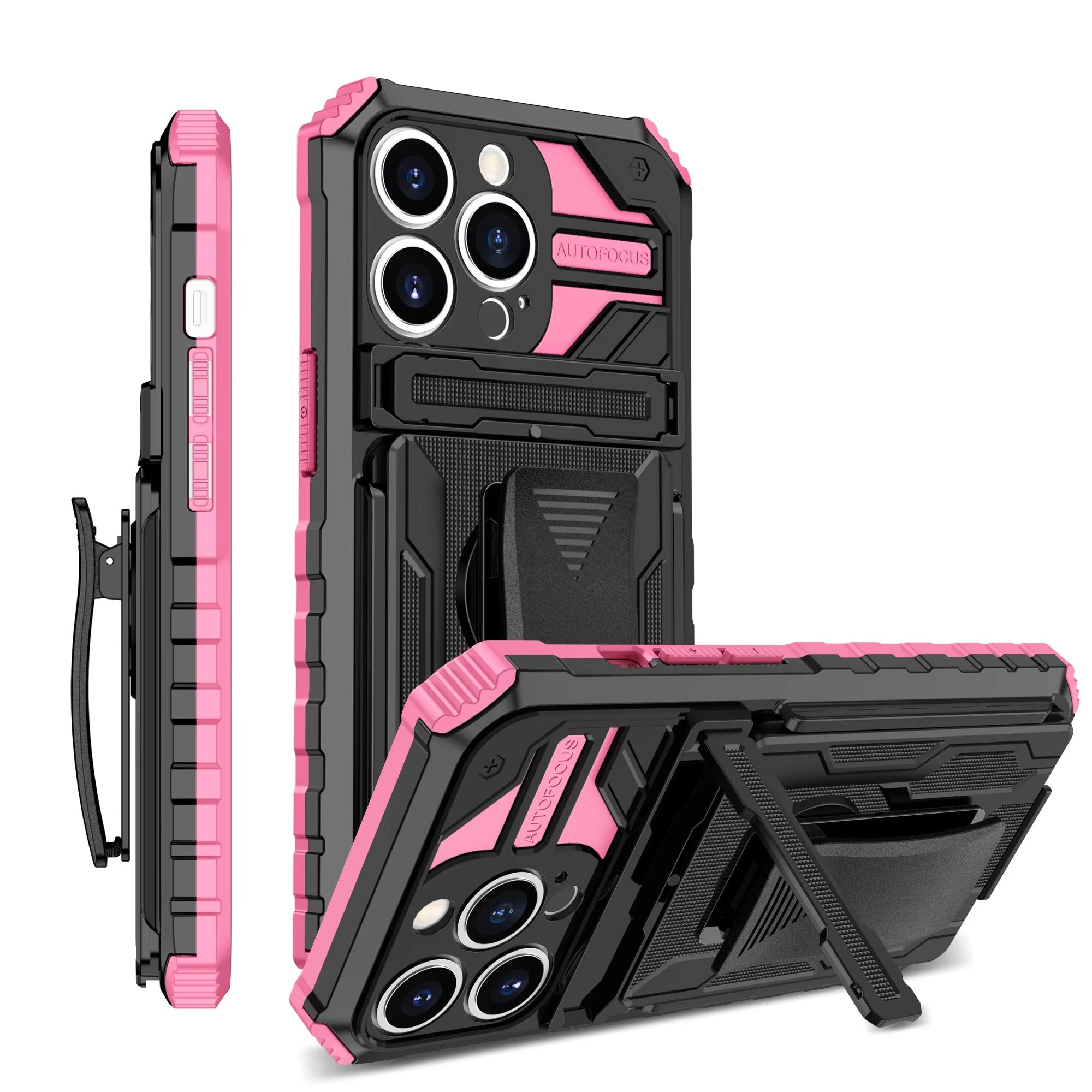 Robust Apple iPhone Case, MagSafe Compatible, Camera Lens & Screen Protection, Ultra Thin, Shockproof, Magnetic Full All Around Cover – Heavy Duty Armor Case with Kickstand, Holster & Belt Clip Attachment
