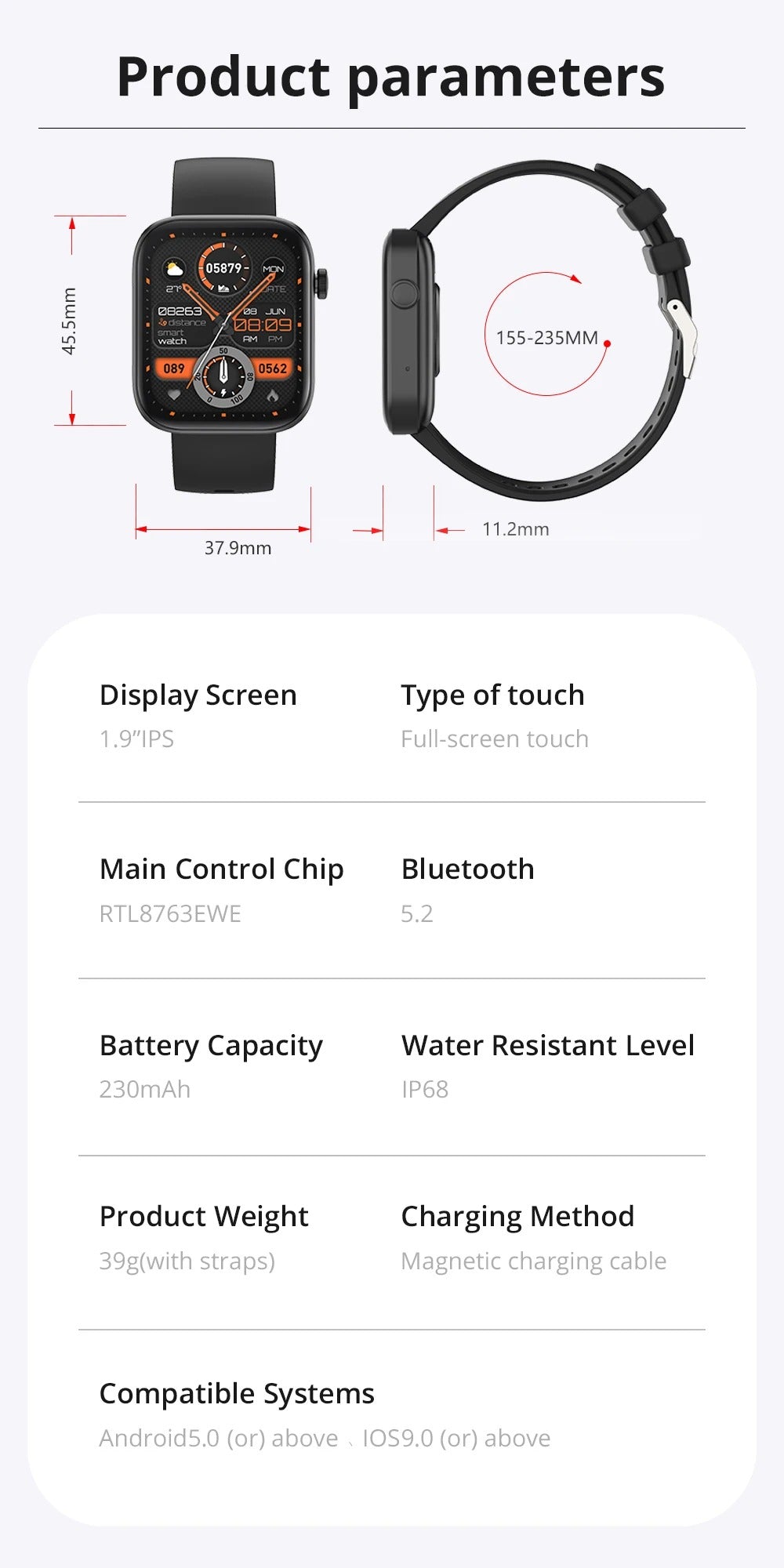 Premium Smartwatch with Bluetooth Calling, Health Monitoring Features, IP68 Waterproof Fitness Watch with Voice Assistant for iPhone Users
