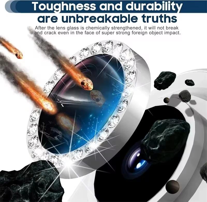 Premium Metal Camera Lens Protector – Tempered Glass Lens Cover Ring with Scratch Resistance, Shock Protection, Anti-Dust Coating and Precision Camera Protection