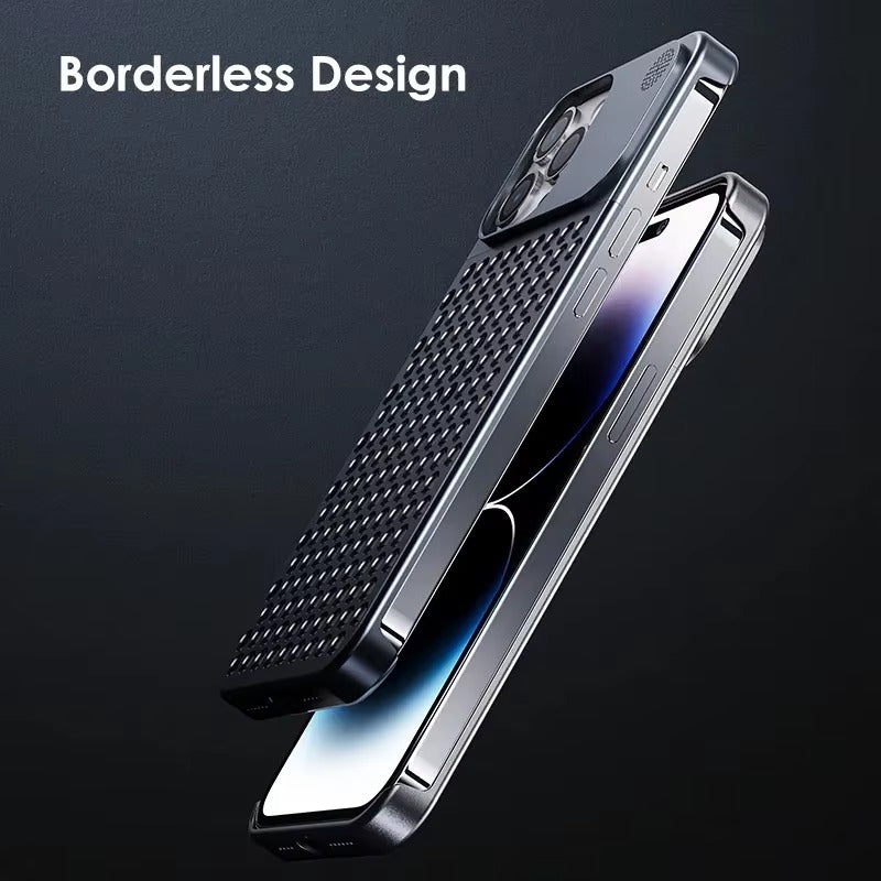 Luxury Apple iPhone Case, MagSafe Compatible, Camera Lens & Screen Protection, Ultra Thin, Shockproof, Magnetic Full All Around Cover – Aluminum Cooling Case with Heat Dissipation & Removable Fragrance Module
