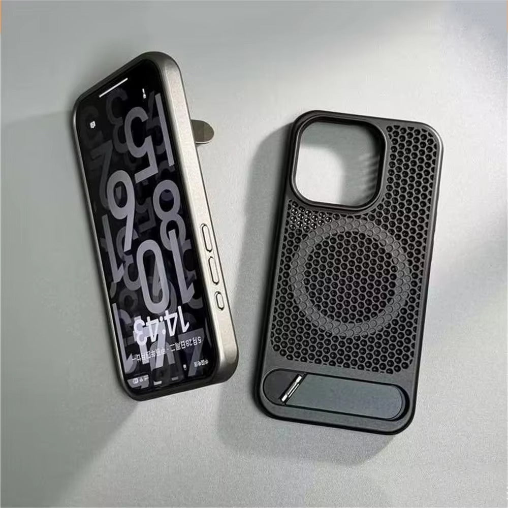 Luxury Apple iPhone Case, MagSafe Compatible, Camera Lens & Screen Protection, Ultra Thin, Shockproof, Magnetic Full All Around Cover – Breathable Heat Dissipation Case with Titanium Hard Back & Wireless Charging Support