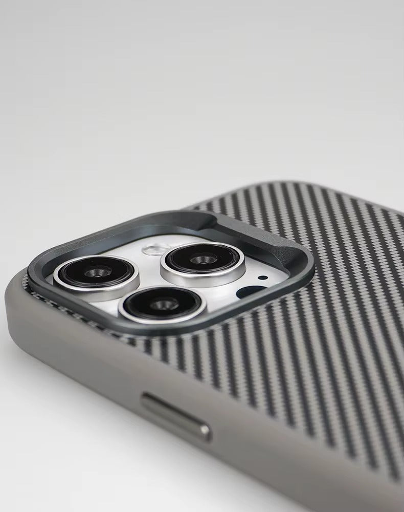 Luxury Apple iPhone Case, MagSafe Compatible, Camera Lens & Screen Protection, Ultra Thin, Shockproof, Magnetic Full All Around Cover – Carbon Fiber Texture Case with Soft Rubber Frame for Durable, Stylish Protection