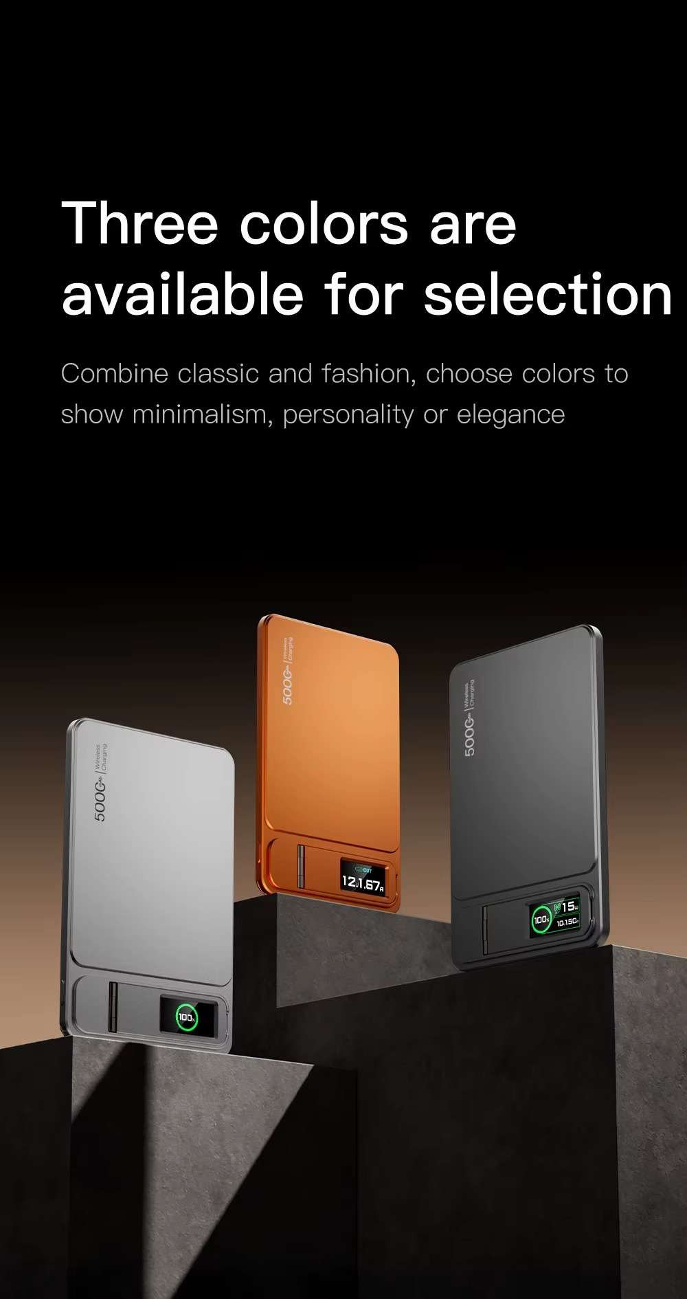 Premium Magnetic Wireless Power Bank 10000mAh – 20W Fast Charging Portable Battery with MagSafe Compatible Magnetic Charging, Digital Display and Phone Stand