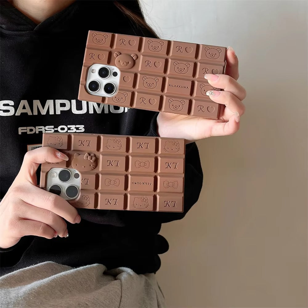 Premium Apple iPhone Case, MagSafe Compatible, Camera Lens and Screen Protection, Ultra Thin, Shockproof, Magnetic, Full All Around Protection, 3D Bear Chocolate Cover