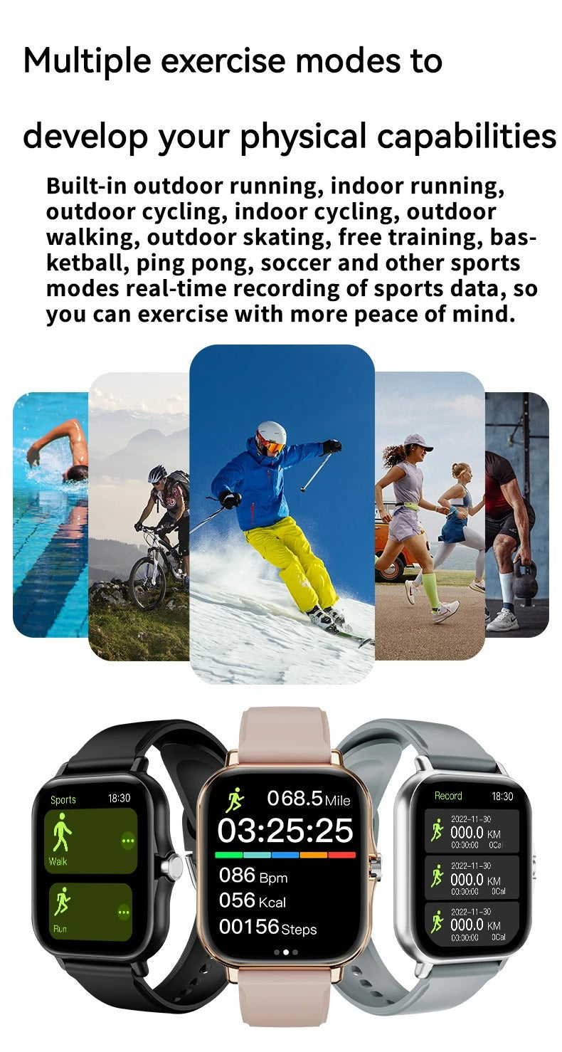 Luxury Bluetooth Smart Watch for Android iOS – 1.83" Touchscreen, Call & Message Alerts, Heart Rate & Sleep Monitor, Fitness Tracker, Stylish Gift for Men & Women