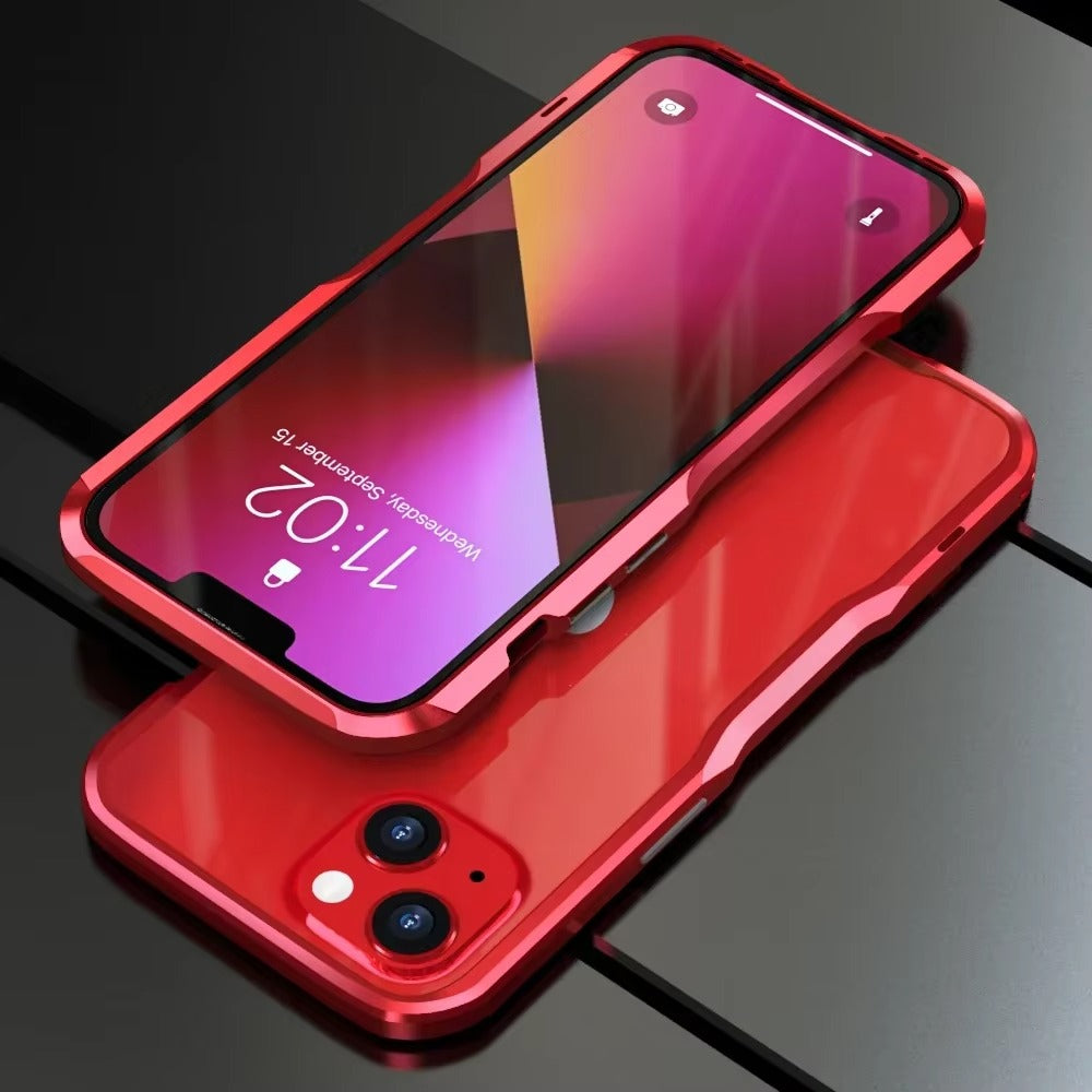 Luxury Apple iPhone Case, MagSafe Compatible, Camera Lens & Screen Protection, Ultra Thin, Shockproof, Magnetic Full All Around Cover – Aviation Aluminum Metal Frame Bumper Case with Sleek Protective Design