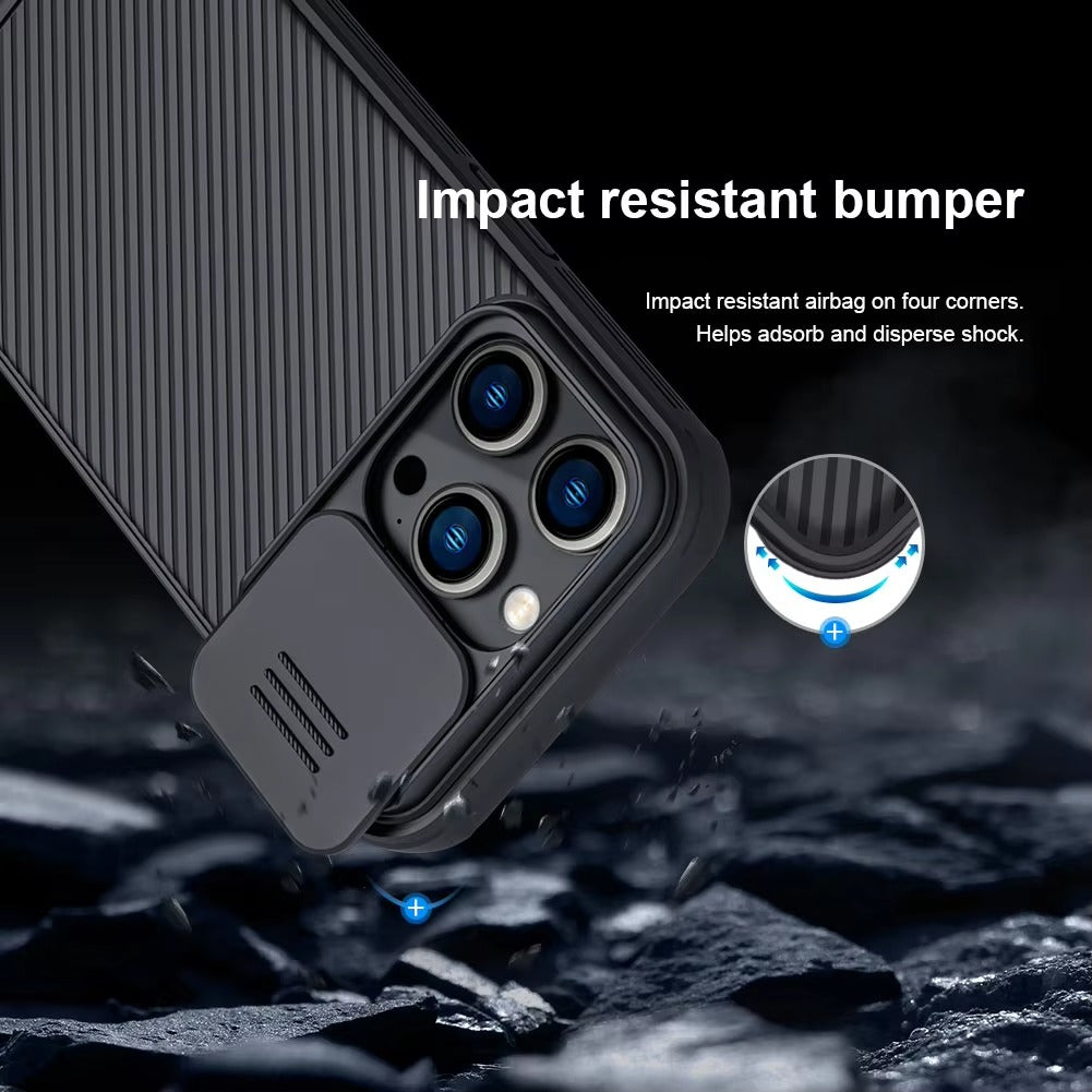 High Quality iPhone Case, MagSafe Compatible, Ultra Thin Magnetic Cover with Screen Guard Slide Camera Lens Protector Panel