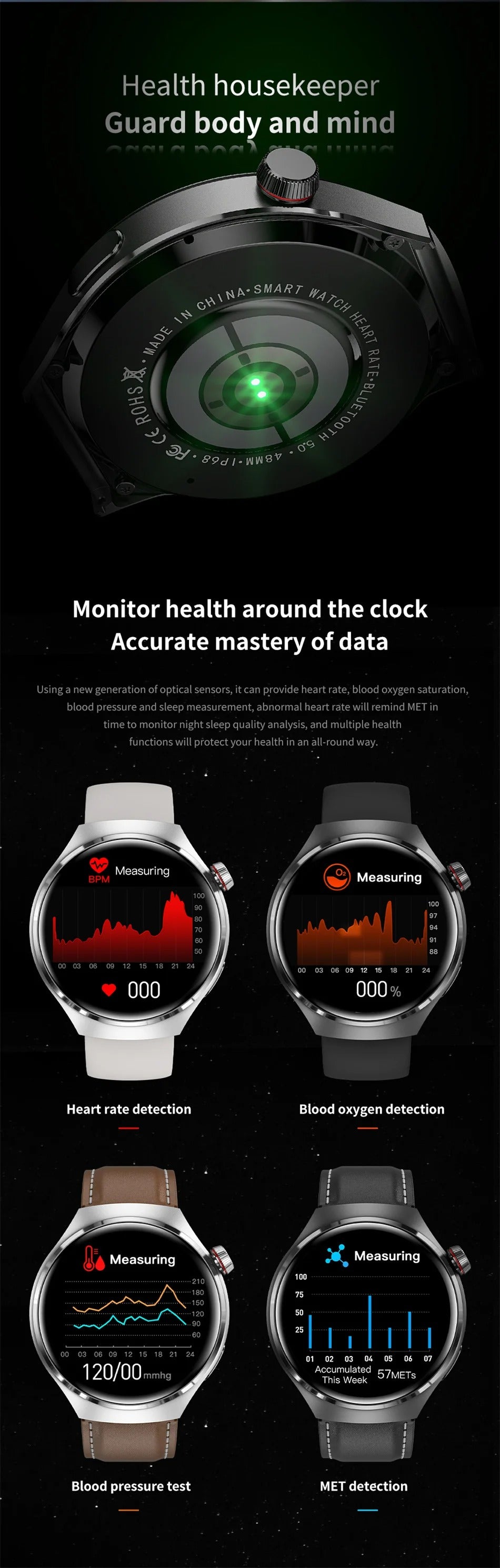 NFC GPS Smartwatch for Men – 1.6" AMOLED Display, Bluetooth Calling, Health & Fitness Tracker, Sleep Monitor, IP68 Waterproof, Long Battery Life, Voice Assistant