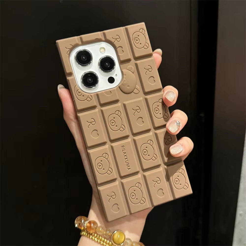 Premium Apple iPhone Case, MagSafe Compatible, Camera Lens and Screen Protection, Ultra Thin, Shockproof, Magnetic, Full All Around Protection, 3D Bear Chocolate Cover