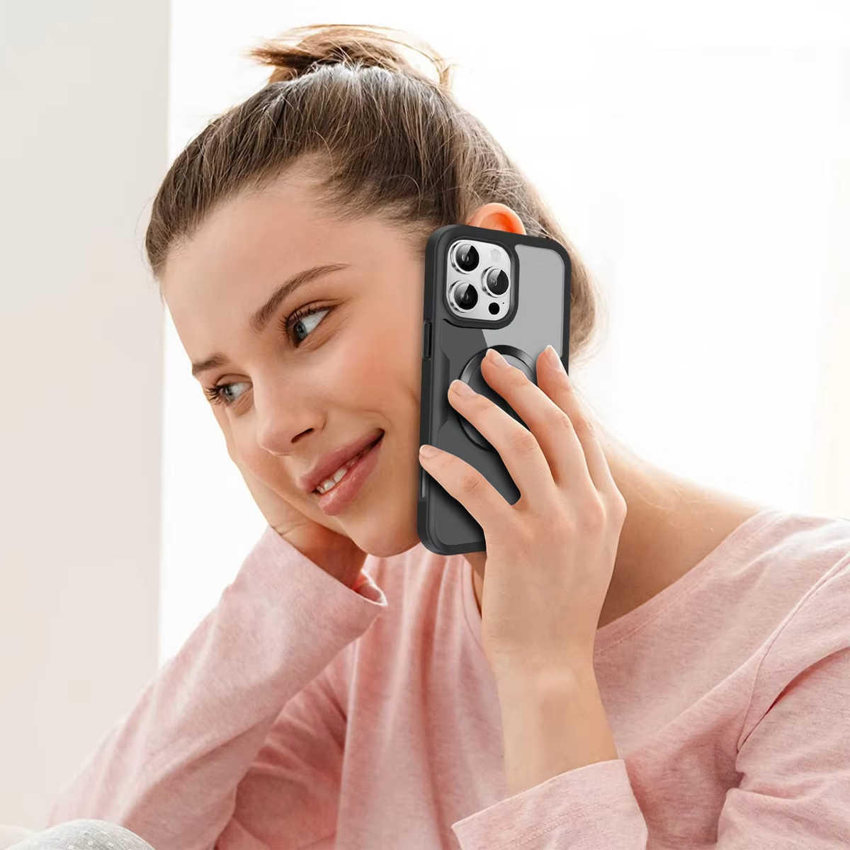 Luxury Apple iPhone Case MagSafe Compatible Ultra Thin Magnetic All Around Protection Cover with Double Touch Clear Design