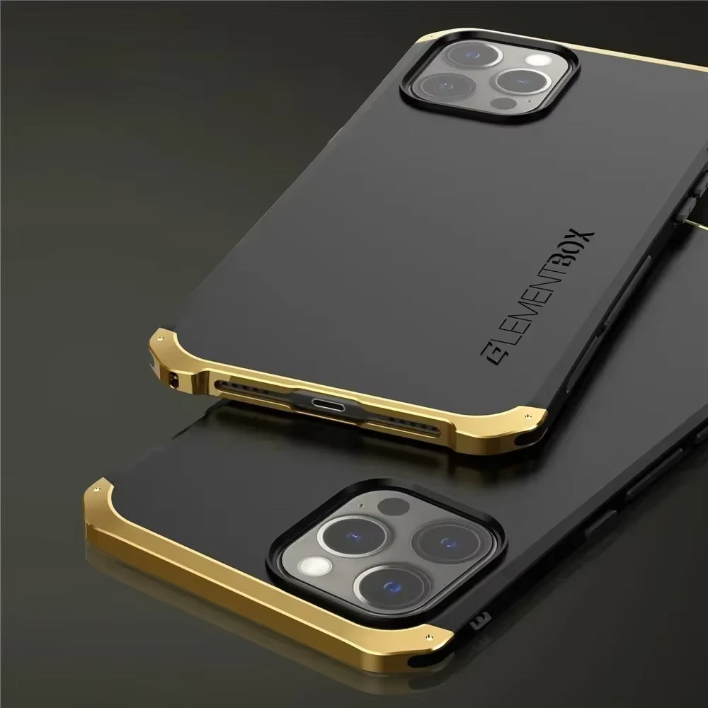 Robust Apple iPhone Case, MagSafe Compatible, Camera Lens & Screen Protection, Ultra Thin, Shockproof, Magnetic Full All Around Cover – Shockproof Metal Armor Case with Aluminum + PC Shell for Rugged Durability