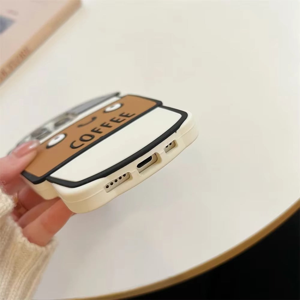 Premium Apple iPhone Case, MagSafe Compatible, Camera Lens and Screen Protection, Ultra Thin, Shockproof, Magnetic, Full All Around Protection, 3D Coffee Cup Soft Cover