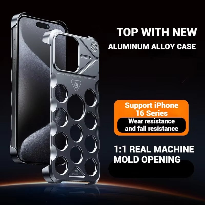 Luxury Apple iPhone Case, MagSafe Compatible, Camera Lens & Screen Protection, Ultra Thin, Shockproof, Magnetic Full All Around Cover – Aluminum Alloy Frameless Case with Heat Dissipation & Metal Lens Protection