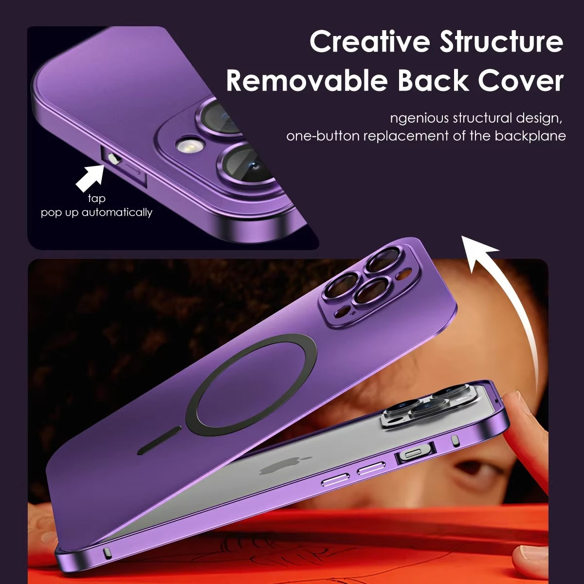 Luxury Apple iPhone Case, MagSafe Compatible, Camera Lens & Screen Protection, Ultra Thin, Shockproof, Magnetic Full All Around Cover – Metal Frame Case with Aluminum PC Back Panel for Sleek Durable Protection