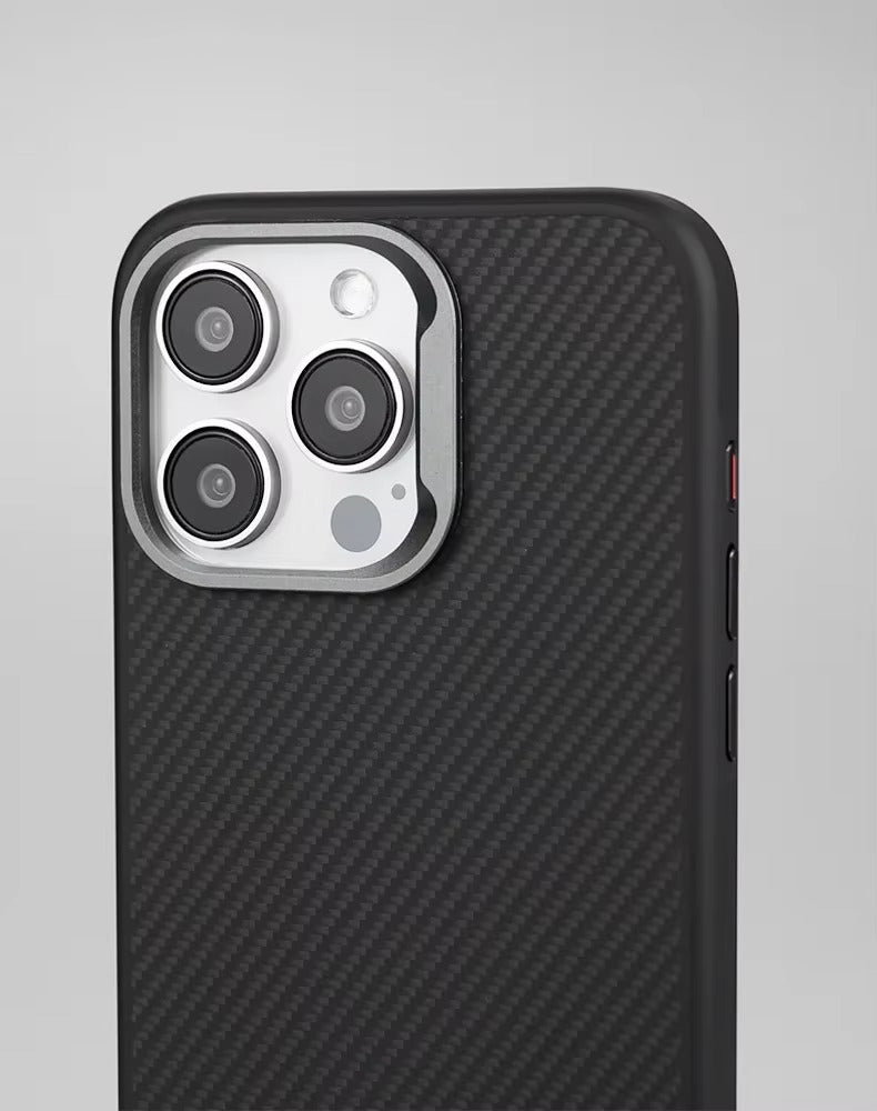Luxury Apple iPhone Case, MagSafe Compatible, Camera Lens & Screen Protection, Ultra Thin, Shockproof, Magnetic Full All Around Cover – Carbon Fiber Texture Case with Soft Rubber Frame for Durable, Stylish Protection